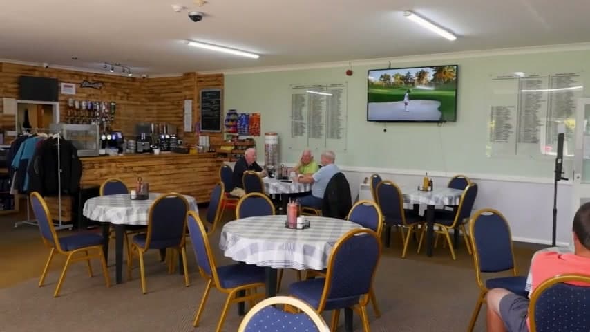 The clubhouse lounge and bar